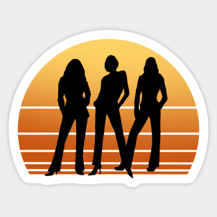 Charlie's Angels Vintage Sunset Silhouette Sticker